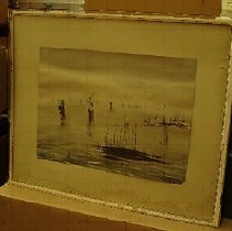 [Sea Marshes]-Sea Marshes With Birds in Flight